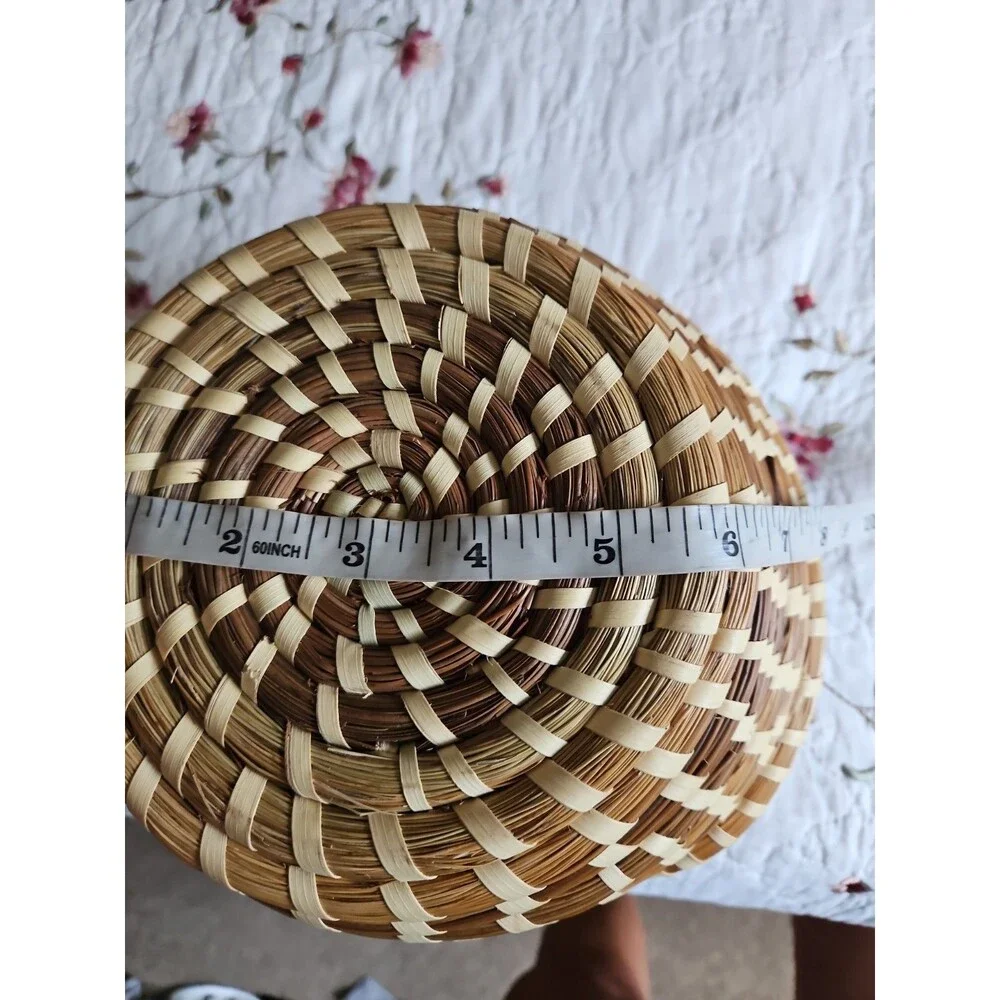 Vintage 90's Charleston South Carolina Sweetgrass Gullah Geechee Basket EUC